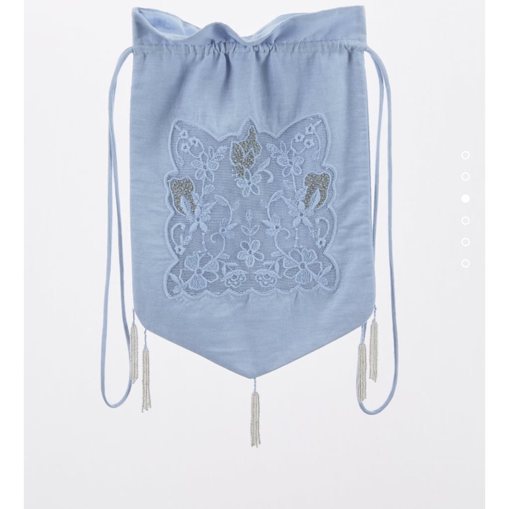 ZARA SMALL EMBROIDERED COTTON BAG